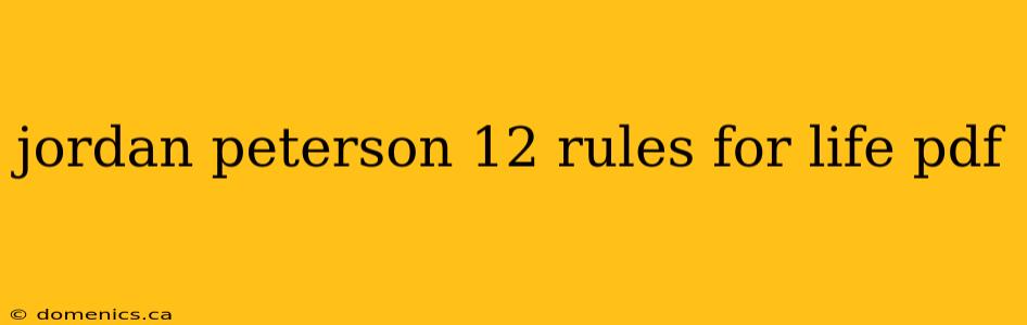 jordan peterson 12 rules for life pdf