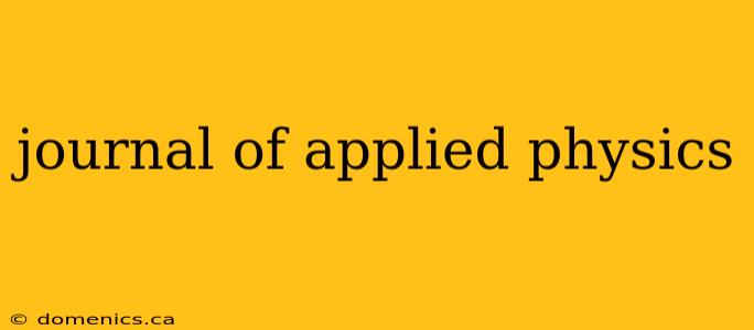 journal of applied physics