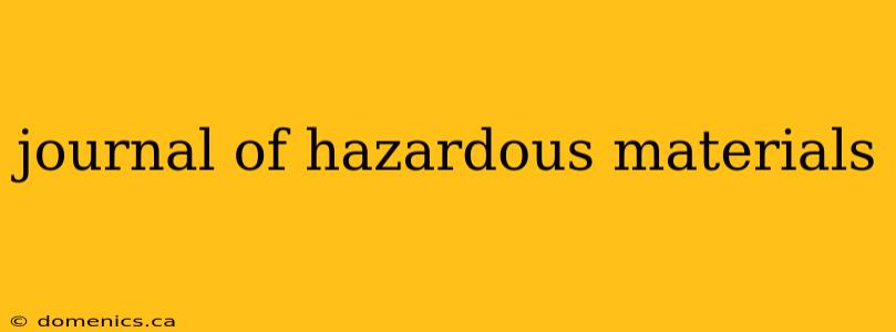 journal of hazardous materials