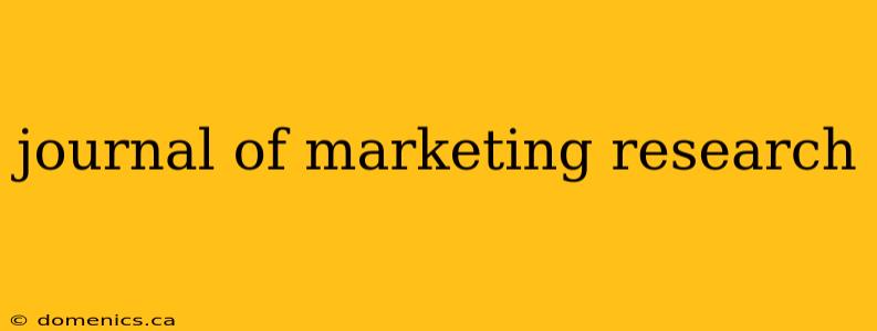 journal of marketing research