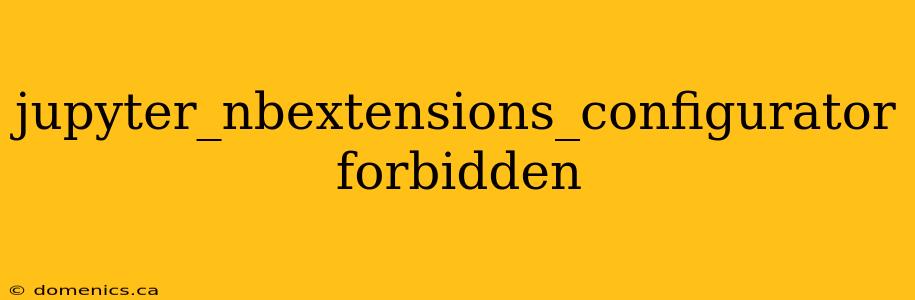 jupyter_nbextensions_configurator forbidden