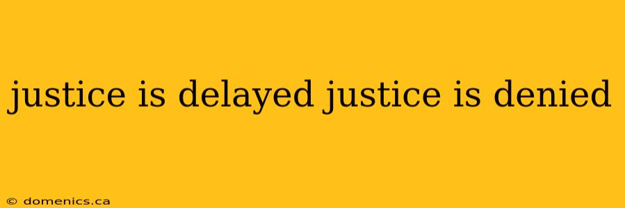 justice is delayed justice is denied