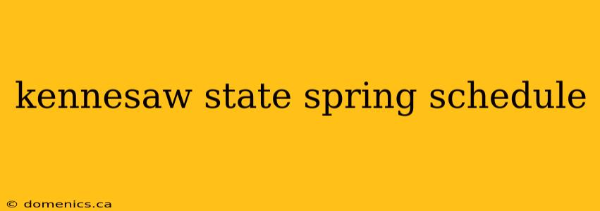 kennesaw state spring schedule