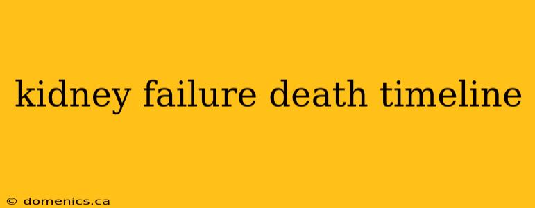 kidney failure death timeline