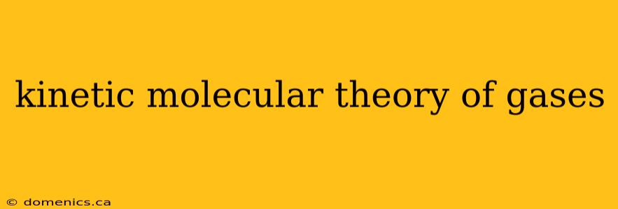 kinetic molecular theory of gases