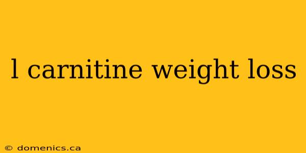 l carnitine weight loss