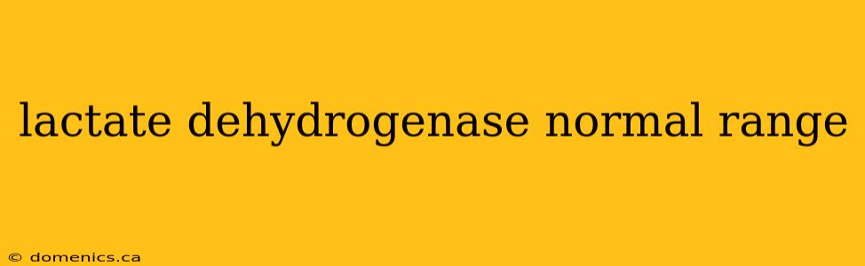 lactate dehydrogenase normal range