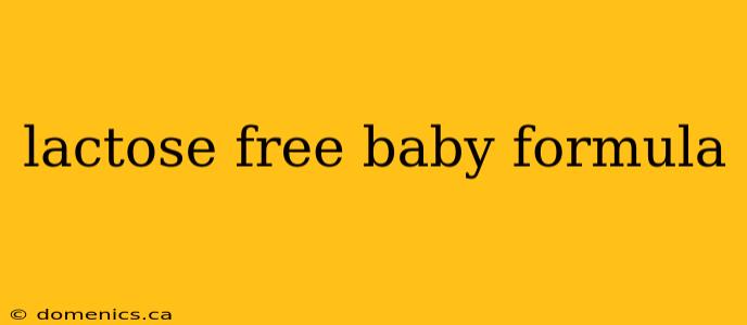 lactose free baby formula