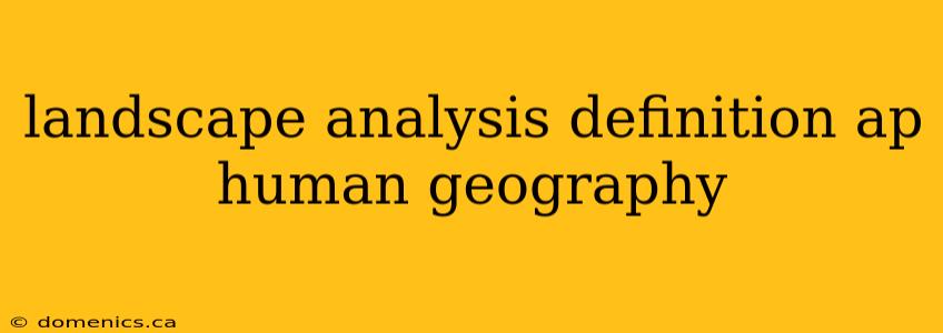 landscape analysis definition ap human geography