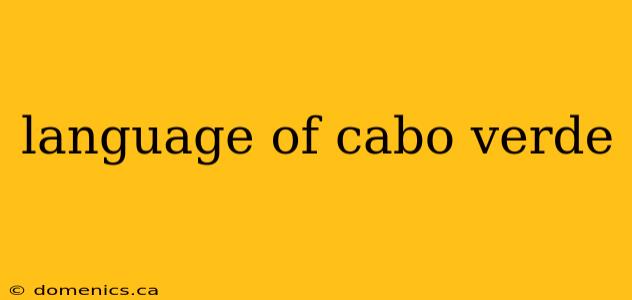 language of cabo verde