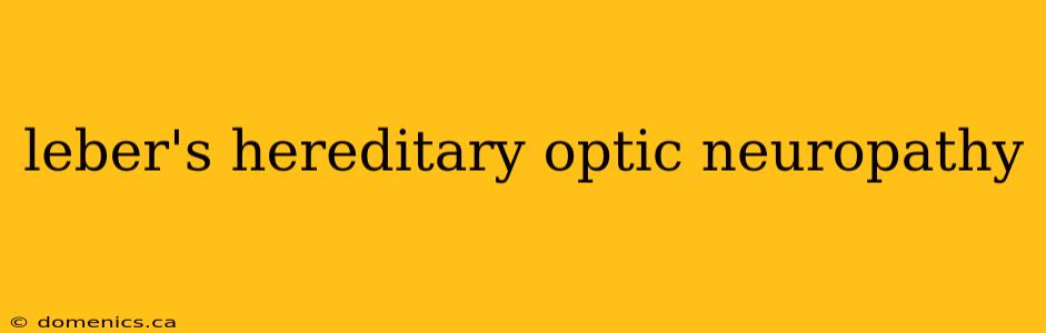 leber's hereditary optic neuropathy