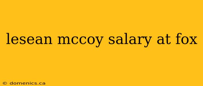 lesean mccoy salary at fox