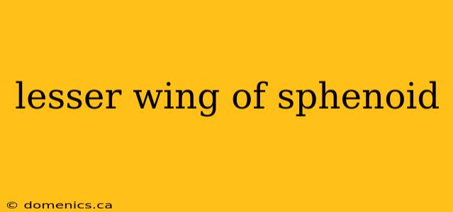 lesser wing of sphenoid