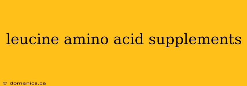 leucine amino acid supplements