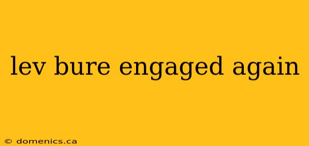 lev bure engaged again