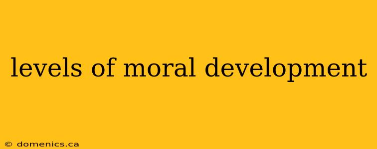 levels of moral development