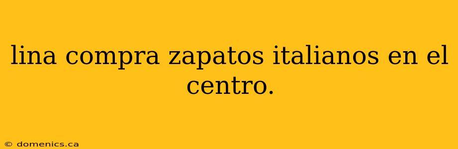 lina compra zapatos italianos en el centro.