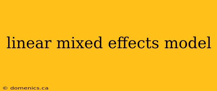 linear mixed effects model