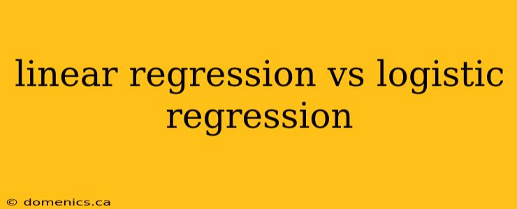 linear regression vs logistic regression