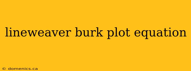 lineweaver burk plot equation