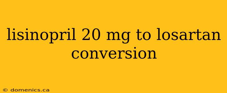 lisinopril 20 mg to losartan conversion