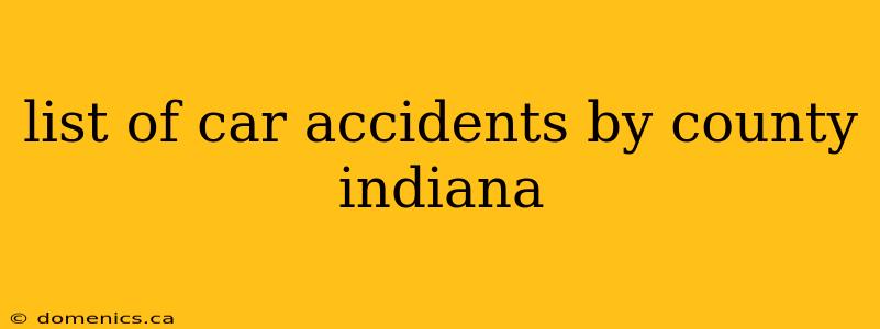 list of car accidents by county indiana