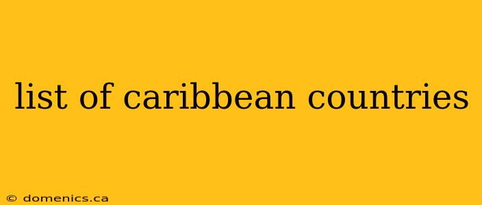 list of caribbean countries