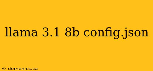 llama 3.1 8b config.json