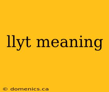 llyt meaning