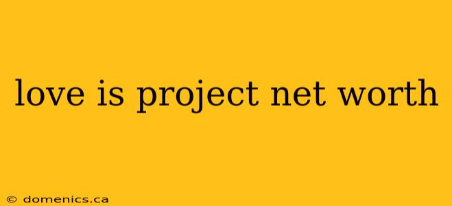 love is project net worth