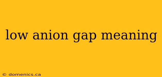 low anion gap meaning