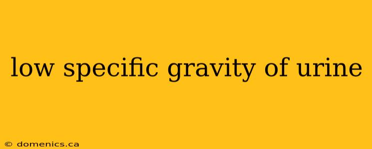 low specific gravity of urine