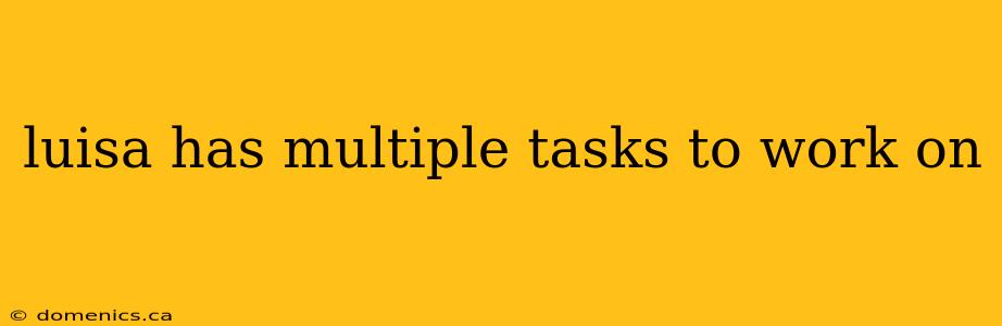 luisa has multiple tasks to work on