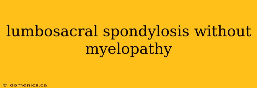 lumbosacral spondylosis without myelopathy