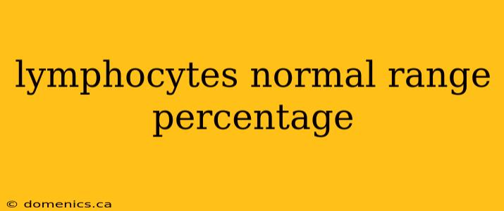 lymphocytes normal range percentage