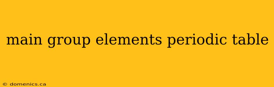 main group elements periodic table