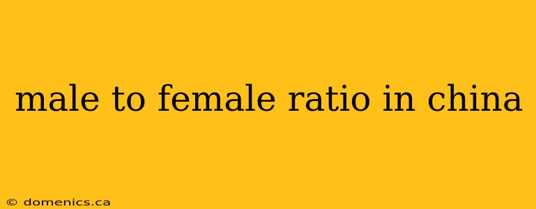 male to female ratio in china