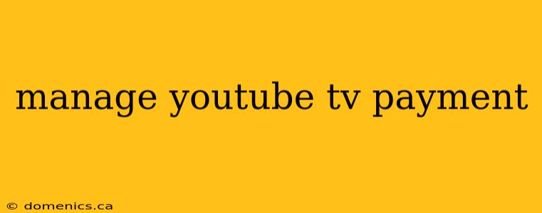 manage youtube tv payment