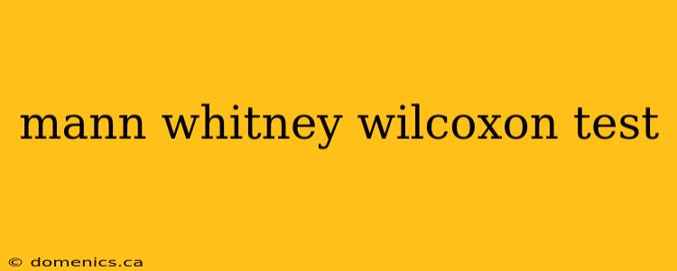 mann whitney wilcoxon test