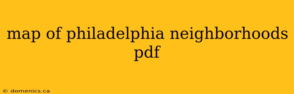 map of philadelphia neighborhoods pdf