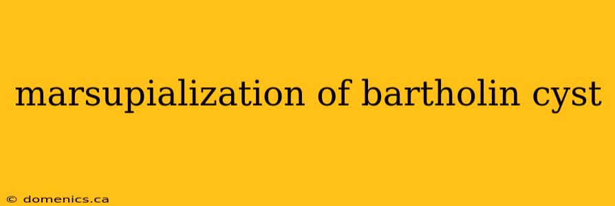 marsupialization of bartholin cyst