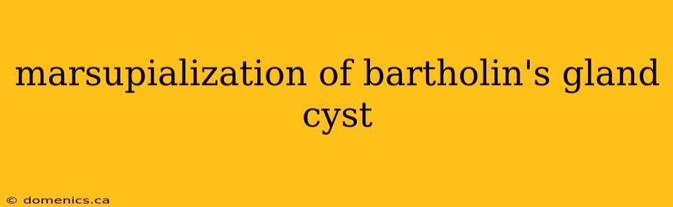 marsupialization of bartholin's gland cyst