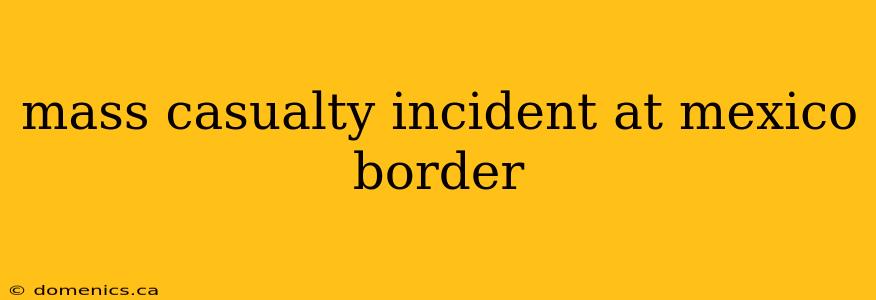 mass casualty incident at mexico border