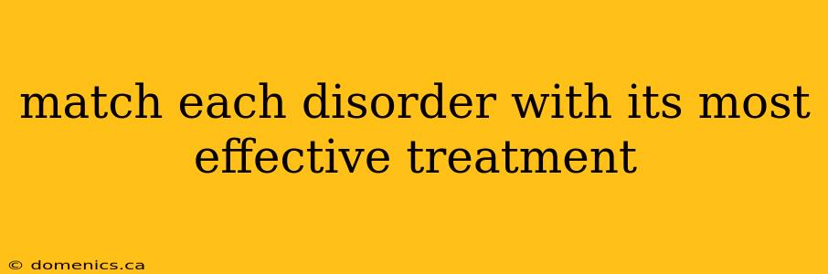 match each disorder with its most effective treatment