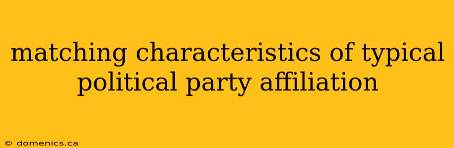 matching characteristics of typical political party affiliation