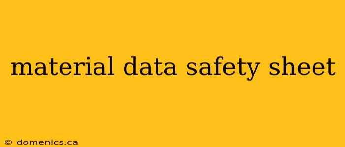 material data safety sheet