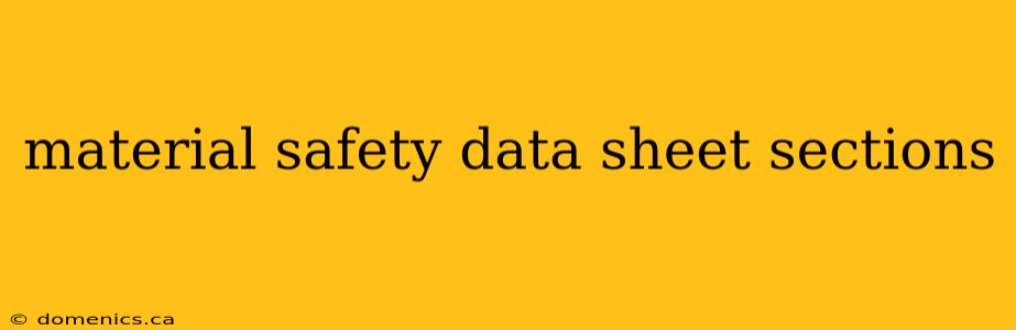 material safety data sheet sections