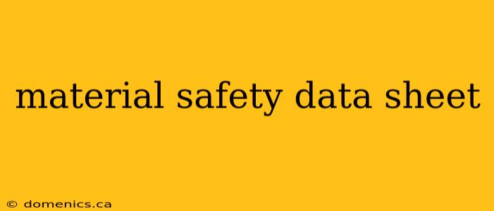 material safety data sheet