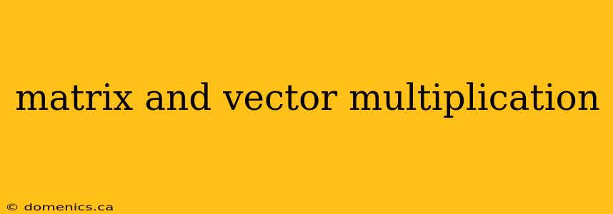 matrix and vector multiplication