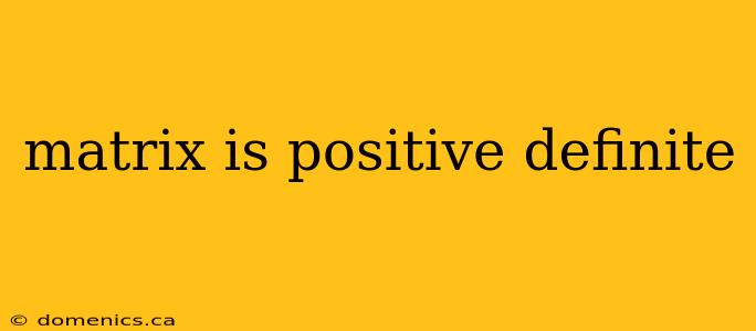 matrix is positive definite